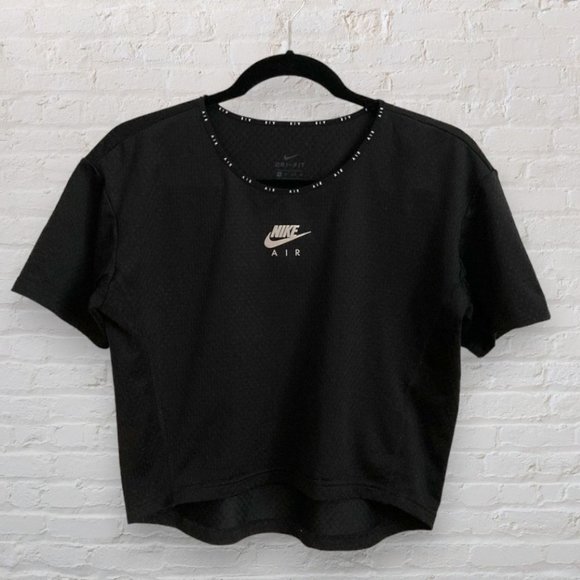 Nike Tops - Nike Air Dri-Fit classic black oversized crop top training running t-shirt